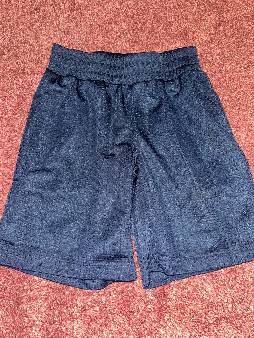 Kids' Navy Athletic Mesh Shorts with Elastic Waist